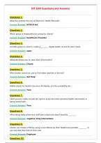 HIT EHR Questions and Answers