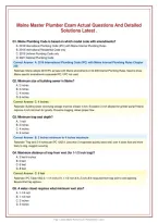 Maine Master Plumber Exam Actual Questions And Detailed&NewLine;Solutions Latest &period;