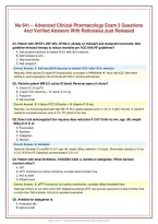 Nu 641 &ndash; Advanced Clinical Pharmacology Exam 2 Questions&NewLine;And Verified Answers With Rationales Just Released