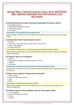Georgia Water Treatment Operator Class I Exam Questions&NewLine;And Verified Answers With Rationales Just&NewLine;Released