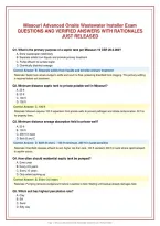 Missouri Advanced Onsite Wastewater Installer Exam&NewLine;QUESTIONS AND VERIFIED ANSWERS WITH RATIONALES&NewLine;JUST RELEASED