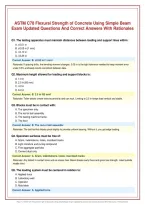 ASTM C78 Flexural Strength of Concrete Using Simple Beam&NewLine;Exam Updated Questions And Correct Answers With Rationales