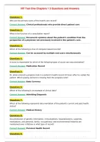 HIT Test One Chapters 1 3 Questions and Answers
