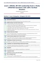 exam 1 NR446&comma; NR 446 Leadership Exam 1 Study&NewLine;&ndash; UPDATED Questions with 100&percnt; Verified&NewLine;Answers