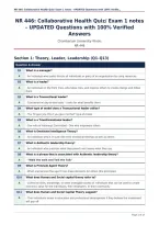 NR 446&colon; Collaborative Health Quiz&sol; Exam 1 notes&NewLine;&ndash; UPDATED Questions with 100&percnt; Verified&NewLine;Answers