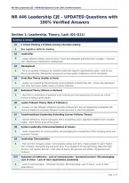 NR 446 Leadership CJE &ndash; UPDATED Questions with&NewLine;100&percnt; Verified Answers