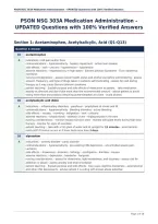 PSON NSG 303A Medication Administration &ndash;&NewLine;UPDATED Questions with 100&percnt; Verified Answers