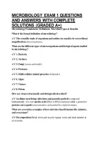 Microbiology Exam 1 Questions And Answers With Complete Solutions &lpar;Graded A&plus;&rpar;