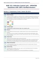 NUR 151&colon; Infection Control unit &ndash; UPDATED&NewLine;Questions with 100&percnt; Verified Answers
