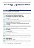 Nurs 151- Exam 1 &ndash; UPDATED Questions with&NewLine;100&percnt; Verified Answers