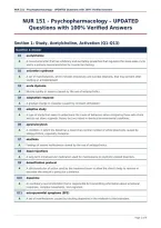 NUR 151 - Psychopharmacology &ndash; UPDATED&NewLine;Questions with 100&percnt; Verified Answers