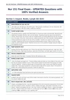 Nur 151 Final Exam &ndash; UPDATED Questions with&NewLine;100&percnt; Verified Answers