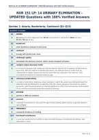 NUR 151 LP&colon; 14 URINARY ELIMINATION &ndash;&NewLine;UPDATED Questions with 100&percnt; Verified Answers
