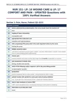 NUR 151- LP&colon; 16 WOUND CARE & LP&colon; 17&NewLine;COMFORT AND PAIN &ndash; UPDATED Questions with&NewLine;100&percnt; Verified Answers