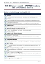 NUR 204 exam 1 week 1 &ndash; UPDATED Questions&NewLine;with 100&percnt; Verified Answers
