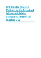 Research Methods for the Behavioral Sciences 6th Edition Study Guide &vert; Gravetter & Forzano &vert; Chapters 1&ndash;16 ISBN  9781337613316&NewLine;&NewLine;