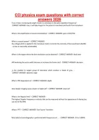 CCI physics exam questions with correct answers 2026&period;