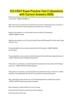 CCI CRAT Exam Practice Test 2 &lpar;Questions with Correct Answers 2026