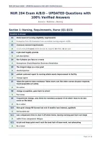 NUR 204 Exam A&sol;B&sol;D &ndash; UPDATED Questions with&NewLine;100&percnt; Verified Answers