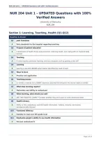 NUR 204 Unit 1 &ndash; UPDATED Questions with 100&percnt;&NewLine;Verified Answers
