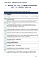 ULL Nursing 204 exam 1 &ndash; UPDATED Questions&NewLine;with 100&percnt; Verified Answers&NewLine;