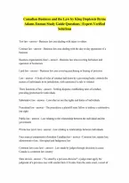 Solution Manual for Canadian Business and the Law by Philip King Dorothy Duplessis Shannon O Byrne Lokkie Adams Steven Enman Verified Questions with 1