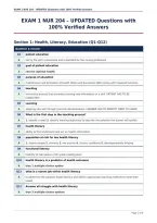 EXAM 1 NUR 204 &ndash; UPDATED Questions with&NewLine;100&percnt; Verified Answers