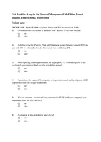 Test Bank for Analysis for Financial Management&comma; 13th Edition by Robert Higgins&comma; Jennifer Koski&comma; and Todd Mitton