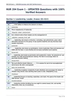 NUR 204 Exam 1 &ndash; UPDATED Questions with 100&percnt;&NewLine;Verified Answers