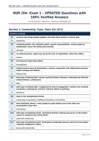 NUR 204- Exam 1 &ndash; UPDATED Questions with&NewLine;100&percnt; Verified Answers