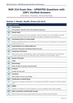 NUR 314 Exam One &ndash; UPDATED Questions with&NewLine;100&percnt; Verified Answers