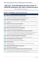 NUR 318 - Musculoskeletal Function &lpar;Exam 4&rpar; &ndash;&NewLine;UPDATED Questions with 100&percnt; Verified Answers