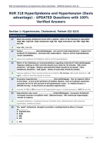 NUR 318 Hyperlipidemia and Hypertension &lpar;Davis&NewLine;advantage&rpar; &ndash; UPDATED Questions with 100&percnt;&NewLine;Verified Answers&NewLine;