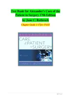 Test Bank for Alexander's Care of the Patient in Surgery&comma; 17th Edition by Jane C&period; Rothrock