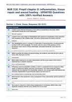 NUR 318&colon; PrepU chapter 9&colon; inflammation&comma; tissue&NewLine;repair and wound healing &ndash; UPDATED Questions&NewLine;with 100&percnt; Verified Answers&NewLine;