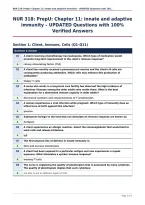 NUR 318&colon; PrepU&colon; Chapter 11&colon; innate and adaptive&NewLine;immunity &ndash; UPDATED Questions with 100&percnt;&NewLine;Verified Answers