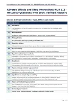 Adverse Effects and Drug Interactions-NUR 318 &ndash;&NewLine;UPDATED Questions with 100&percnt; Verified Answers