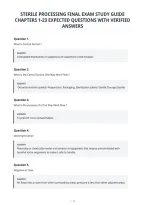 Sterile Processing Final Exam Study Guide&NewLine;Chapters 1-23 Expected Questions With Verified&NewLine;Answers
