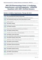 NUR 330 Pharmacology Exam 2&colon; Cardiology&comma;&NewLine;Hypertension&comma; and Anticoagulants &ndash; UPDATED&NewLine;Questions with 100&percnt; Verified Answers