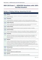 NUR 330 Exam 1 &ndash; UPDATED Questions with 100&percnt;&NewLine;Verified Answers