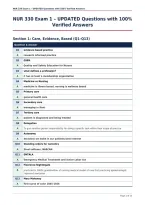 NUR 330 Exam 1 &ndash; UPDATED Questions with 100&percnt;&NewLine;Verified Answers
