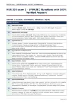 NUR 330 exam 1 &ndash; UPDATED Questions with 100&percnt;&NewLine;Verified Answers