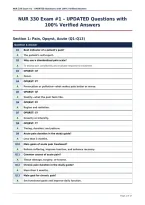 NUR 330 Exam &num;1 &ndash; UPDATED Questions with&NewLine;100&percnt; Verified Answers