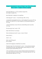 Dosage Calculations by Gloria D Pickar Amy PickarAbernethy Complete Questions and Verified Answers