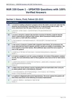 NUR 330 Exam 1 &ndash; UPDATED Questions with 100&percnt;&NewLine;Verified Answers