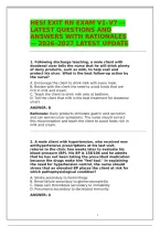 HESI Exit RN Exam V1&ndash;V7 &ndash; Complete Questions and Answers with Rationales &ndash; 2026&ndash;2027 Latest Update