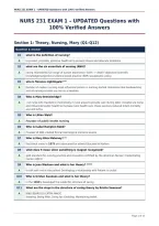 NURS 231 EXAM 1 &ndash; UPDATED Questions with&NewLine;100&percnt; Verified Answers