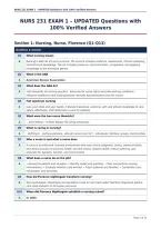 NURS 231 EXAM 1 &ndash; UPDATED Questions with&NewLine;100&percnt; Verified Answers&NewLine;