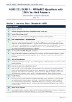 Package deal For NURS 231 EXAMS all with UPDATED Questions and 100&percnt; Verified Answers