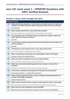 nurs 231 mock exam 1 &ndash; UPDATED Questions with&NewLine;100&percnt; Verified Answers